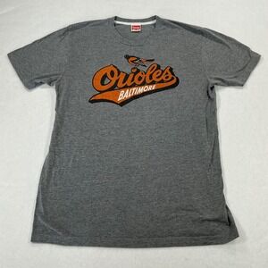 Homage Baltimore Orioles Gray Graphic T-Shirt Mens L MLB Baseball Made in USA